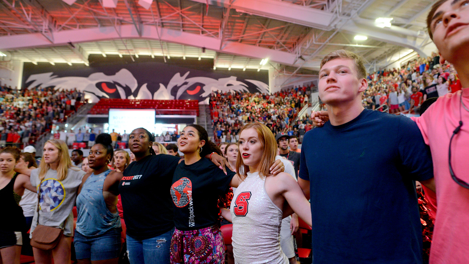 Students in Reynolds Coliseum