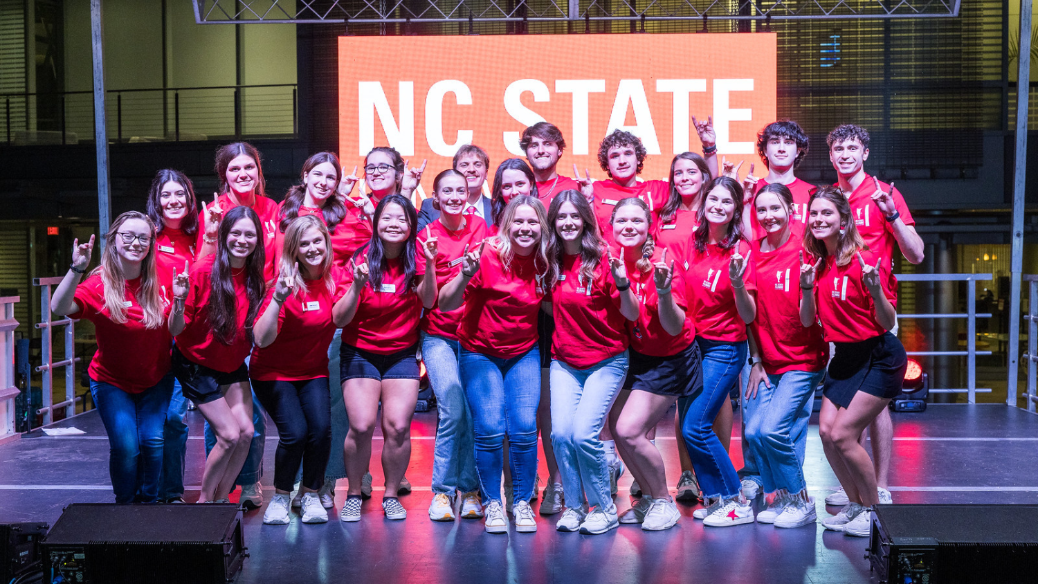 A group photo of the student Homecoming committee, including Charlie Hurley and Oakleigh Shields.